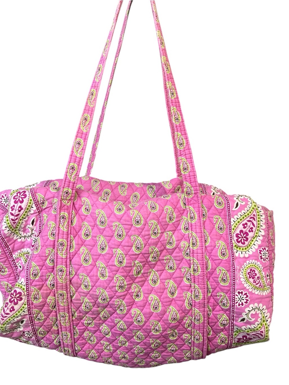 Vera Bradley Pink Duffel Bag Paisley Print Travel Bag - Picture 2 of 6